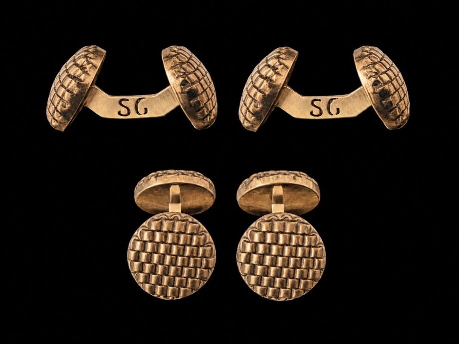 boutons de manchette tressage bronze