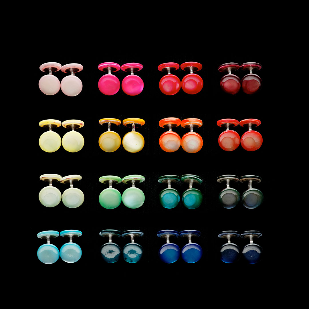 Cufflinks Colour(s) in dyed mother-of-pearl and silver links