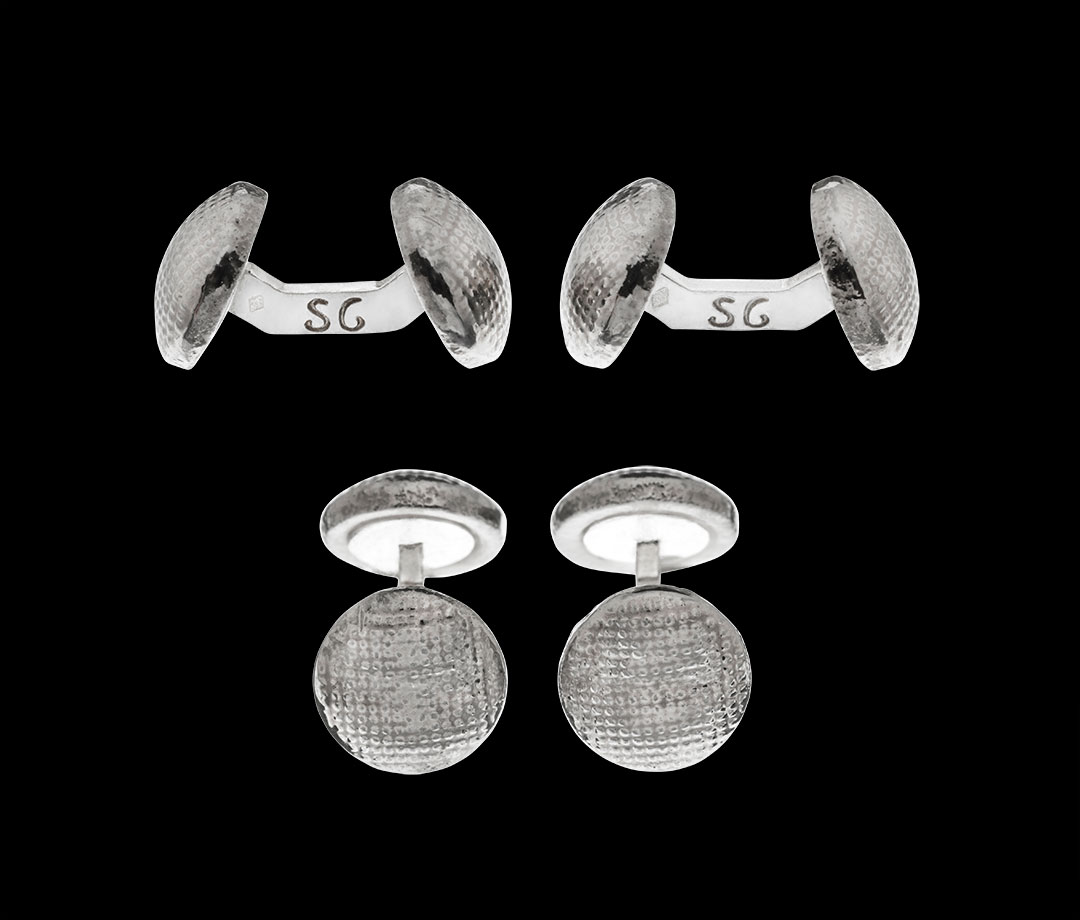 Cufflinks, sport cabochon - silver