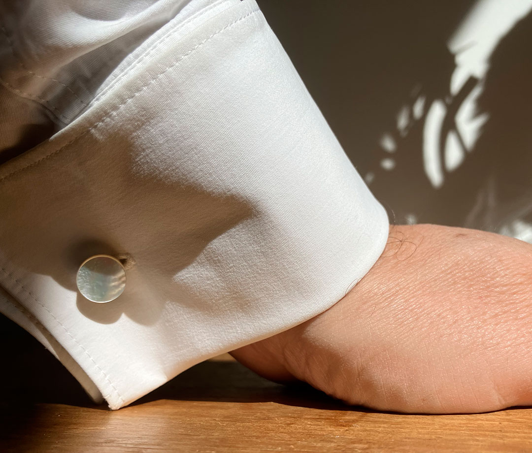 special day cabochon cufflinks, white shirt