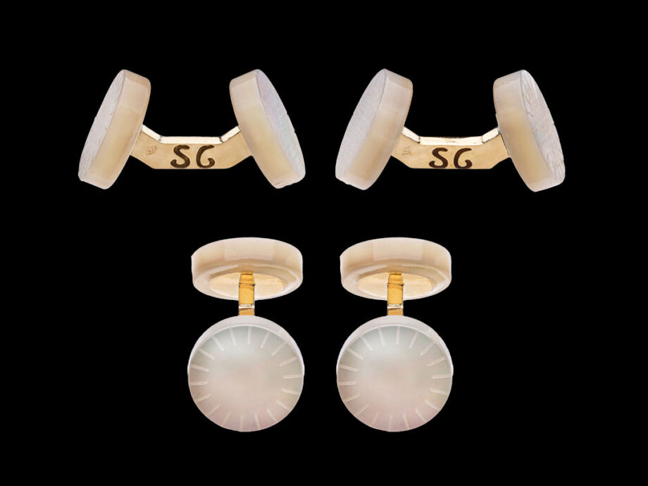 boutons de manchette cadran de jour, or 18k