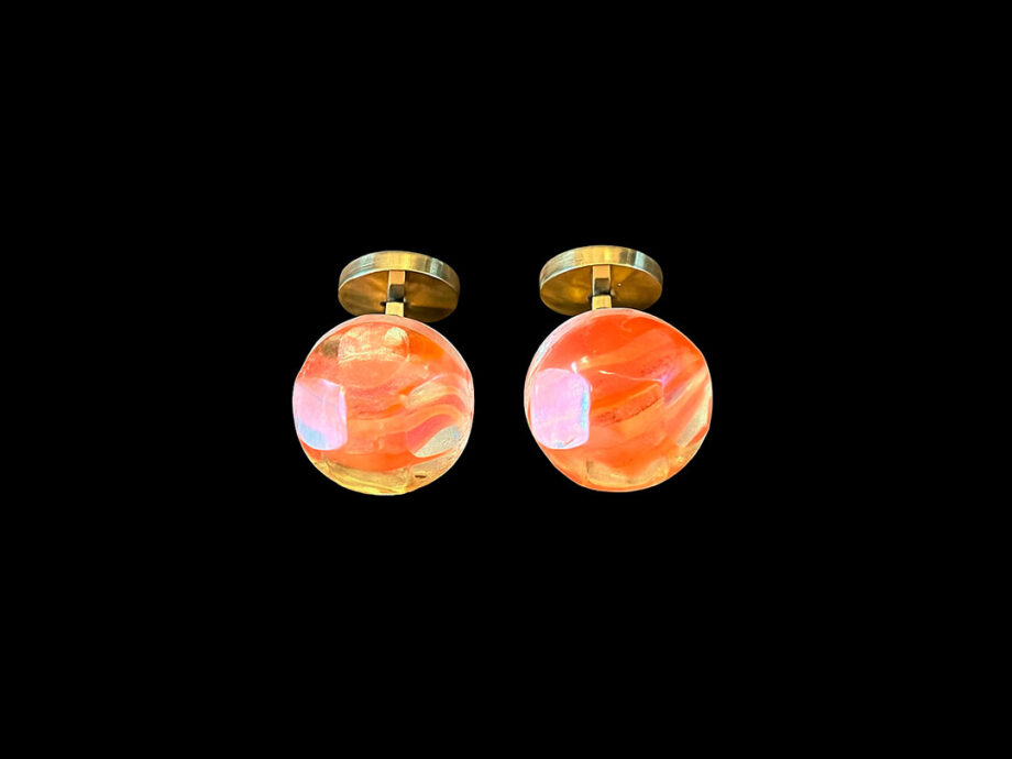 boutons de manchette billes orange