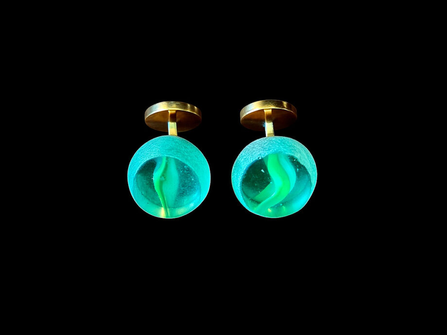 boutons de manchette billes, vert